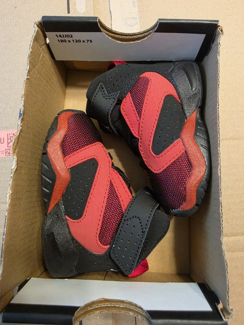 Jordan Toddler Red and Black Velcro Sneakers